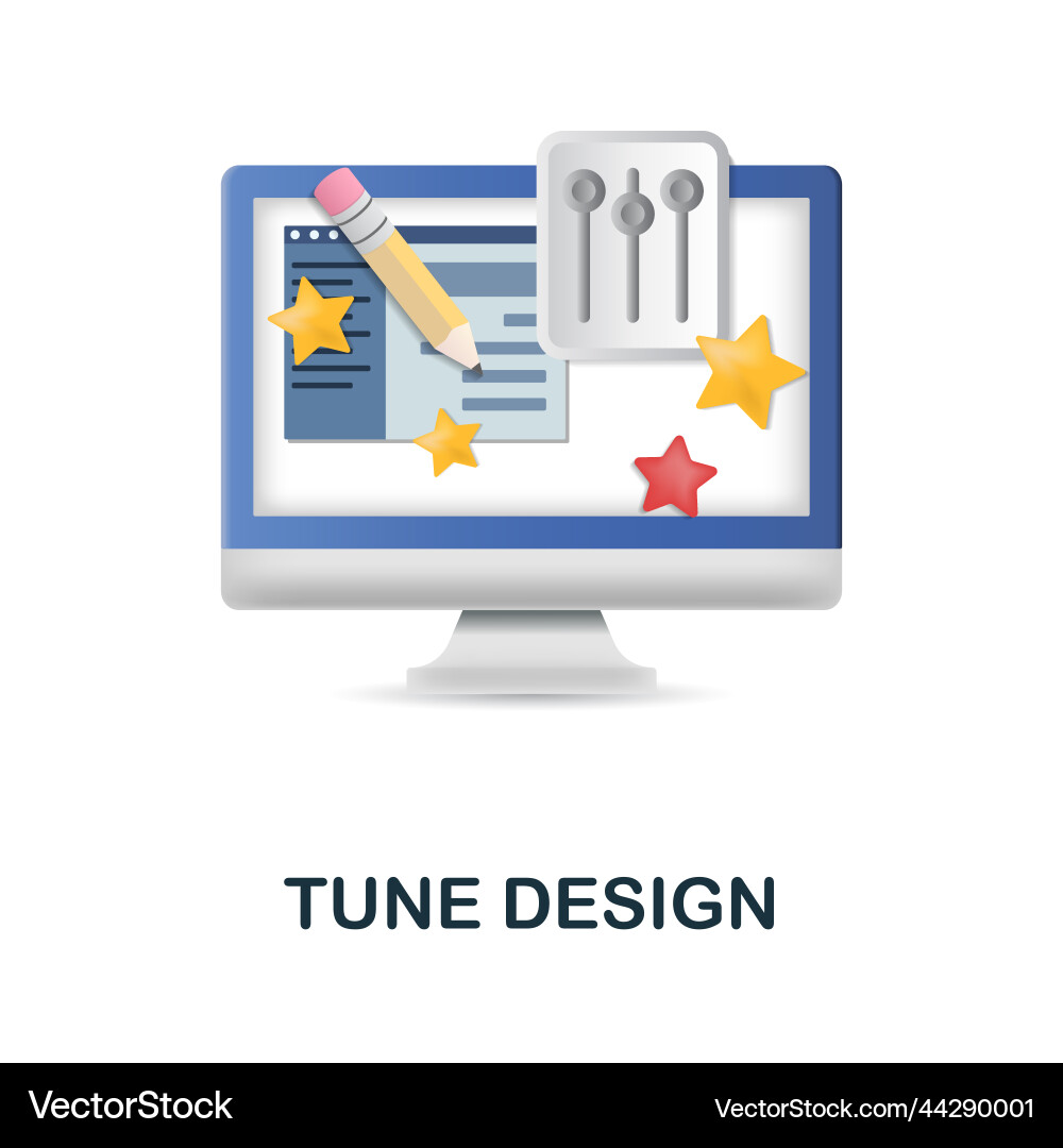 Tune design icon 3d from web development Tune design icon 3d from web development vector image