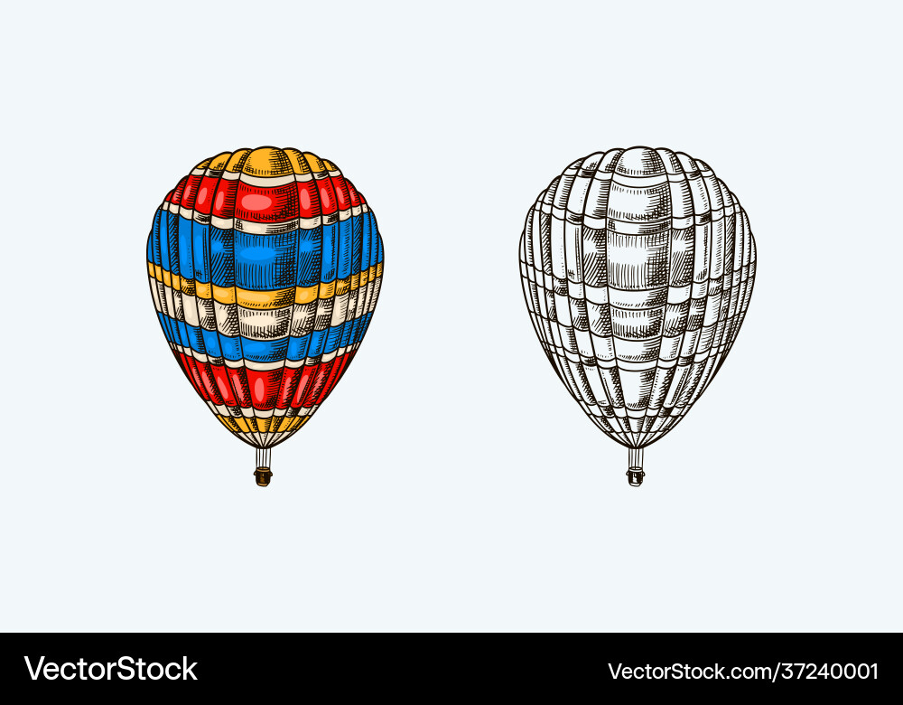 Vintage Heißluftballon retro fliegen Vintage Heißluftballon retro fliegen vektorbild