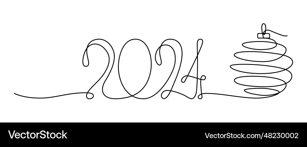 2024 continuous single line sign stock 2024 continuous single line sign stock vector image