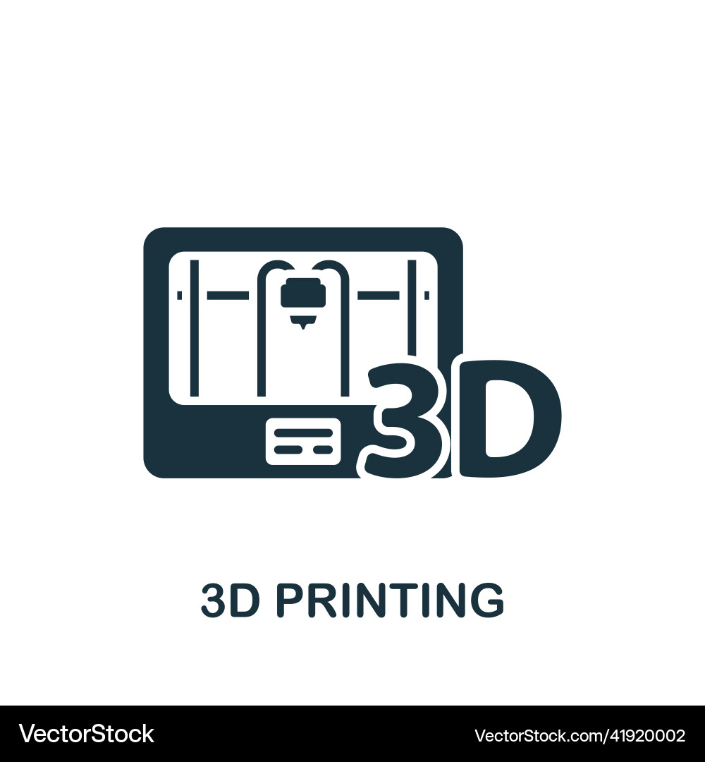 3d printing icon monochrome simple Vector Image