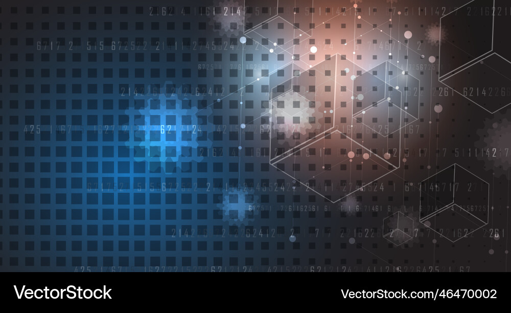 Abstract technology particle virtual molecule Vector Image