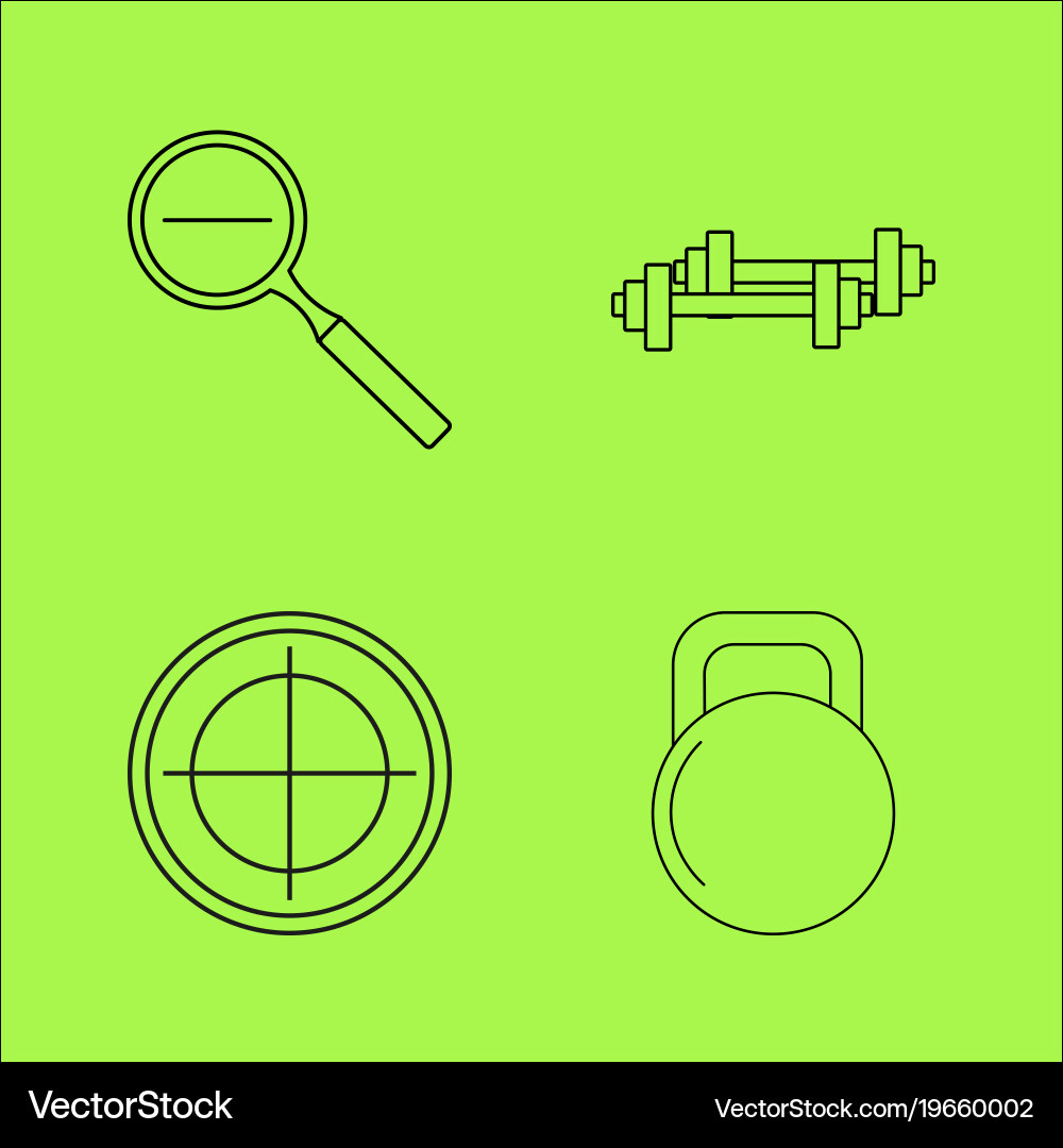 Basic content simple linear outline icon set vector image