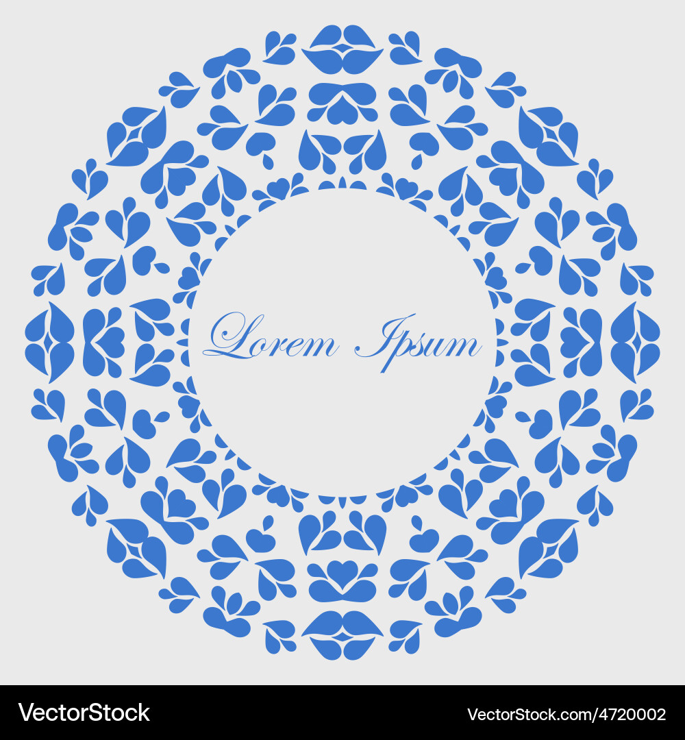 Blue round pattern with copy space vector image