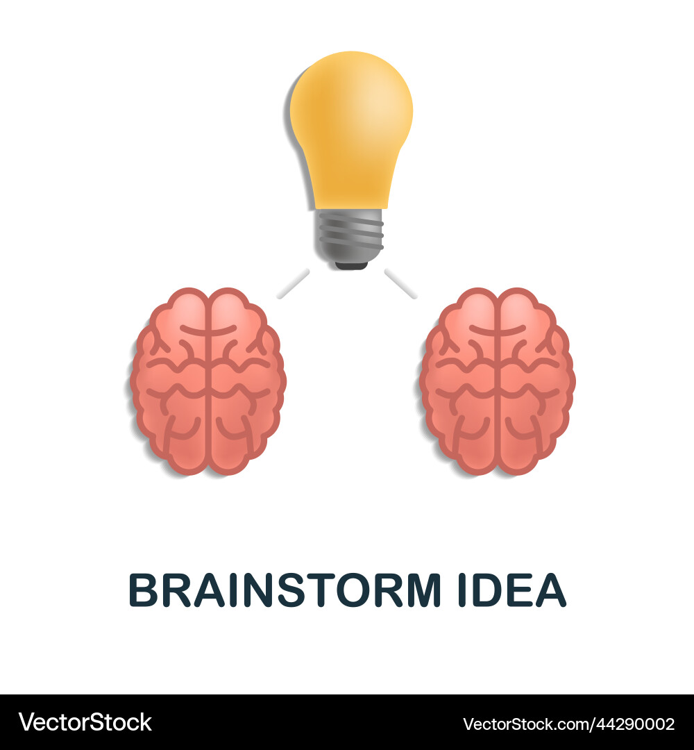 Brainstorm idea icon 3d from web development vector image