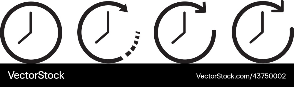Clock with arrow circle time icon symbol isolated Clock with arrow circle time icon symbol isolated vector image