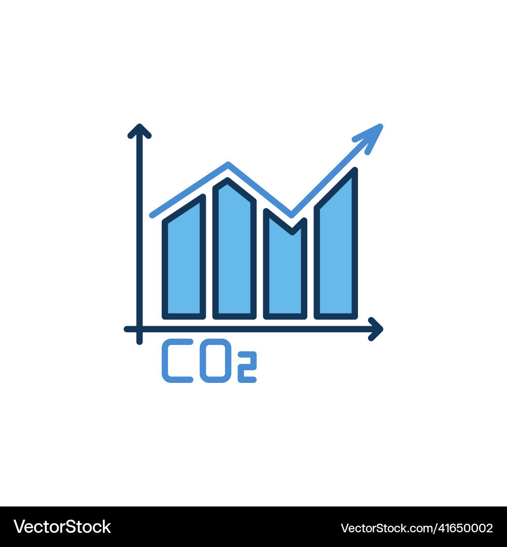 Co2 graph with arrow concept modern icon Co2 graph with arrow concept modern icon vector image