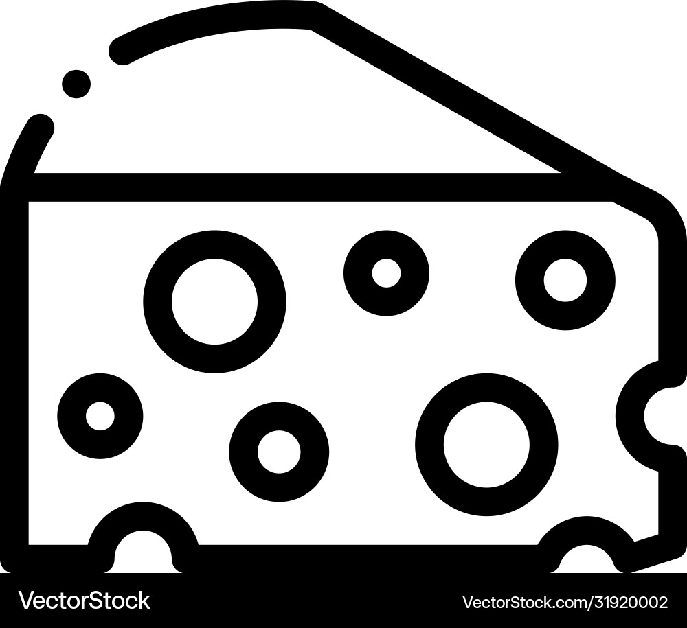 Coarse triangular cheese bar icon outline Vector Image