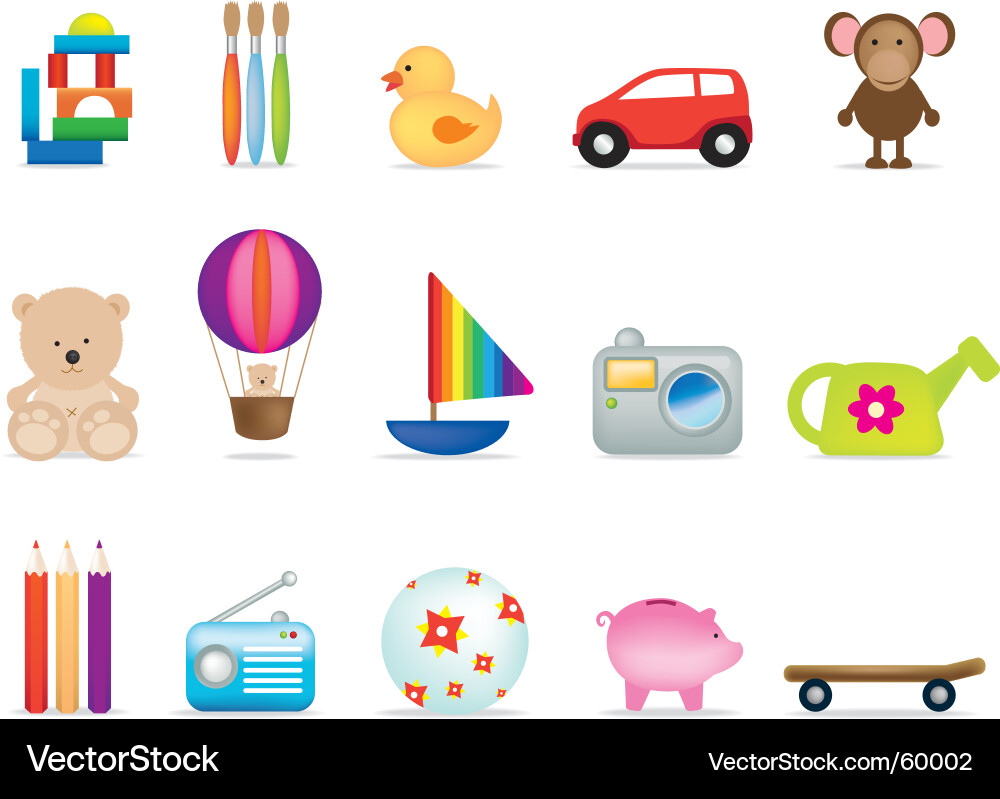 Colorful Children's Toys Vector Image