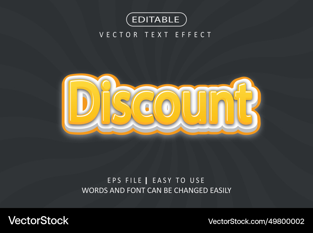 Discount text effect - editable Discount text effect - editable vector image