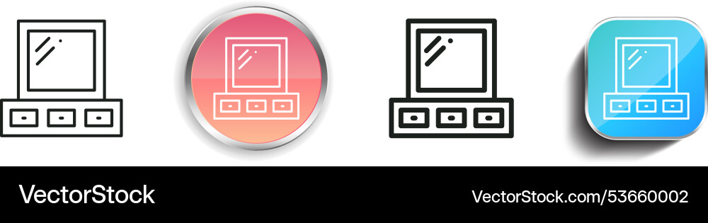 Dressing table icon thin linear regular Dressing table icon thin linear regular vector image