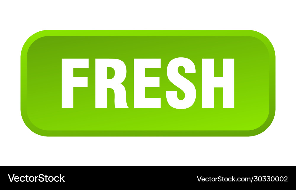Fresh button square 3d push vector image