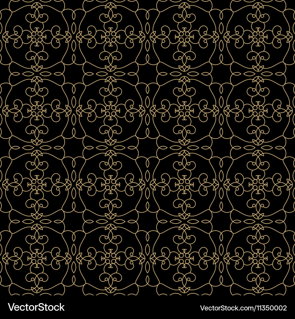 Golden line pattern on dark background vector image
