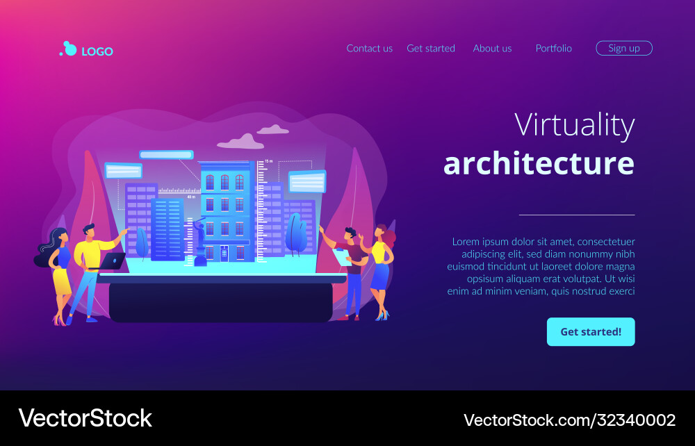 Interactive design visualization concept landing Interactive design visualization concept landing vector image