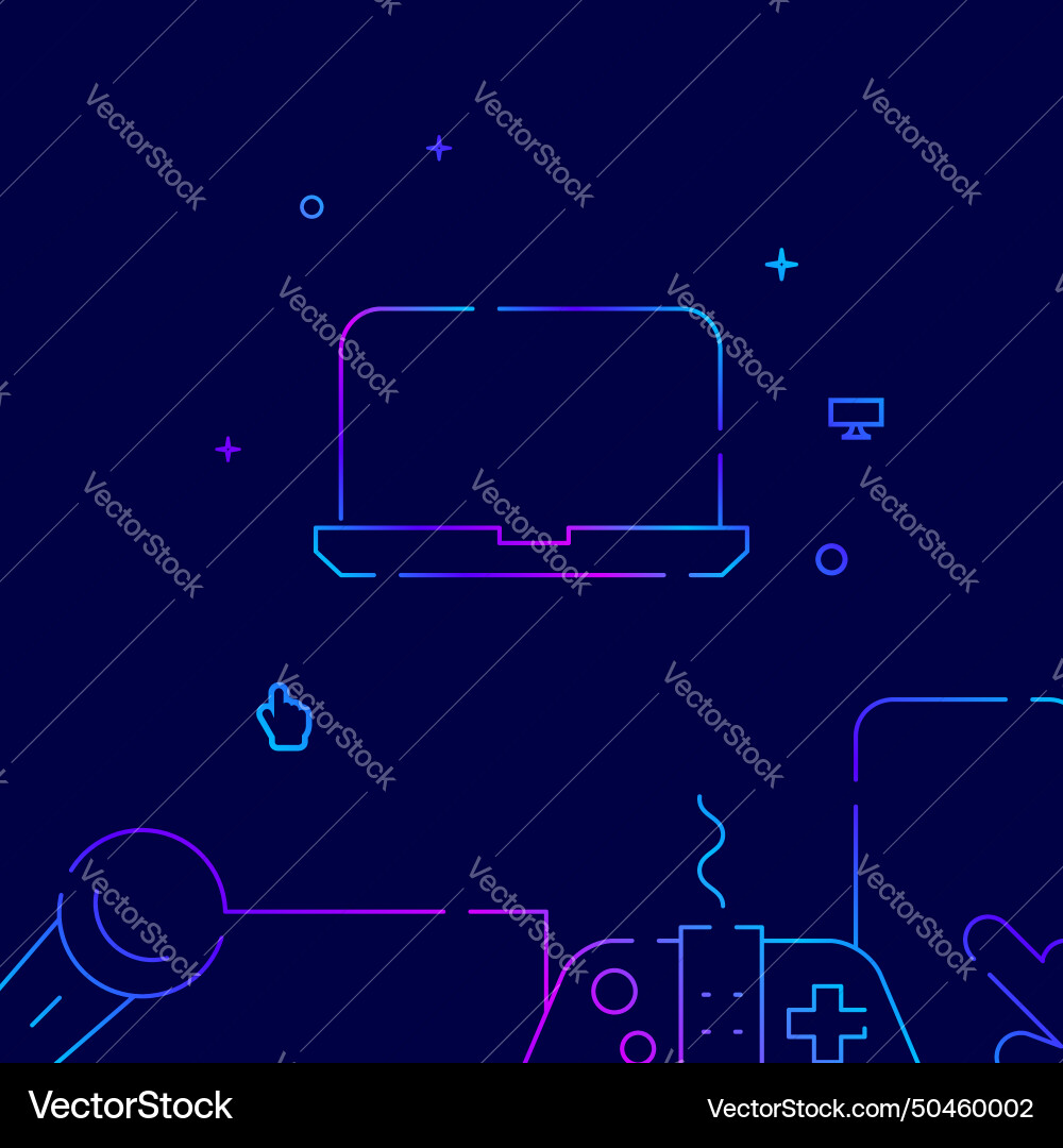 Laptop computer gradient line icon Laptop computer gradient line icon vector image