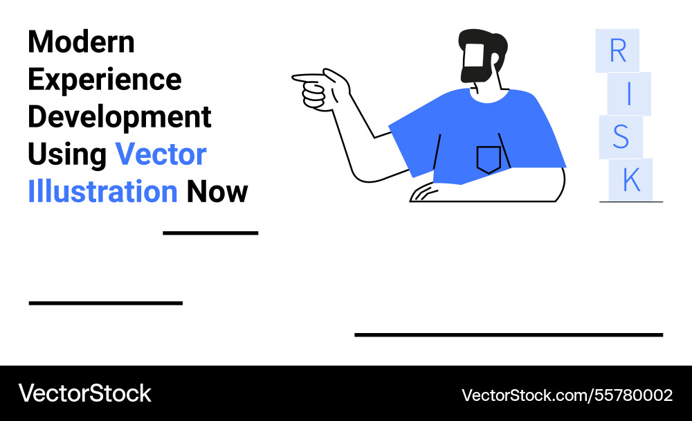 Man pointing gesturing toward key risk elements Man pointing gesturing toward key risk elements vector image