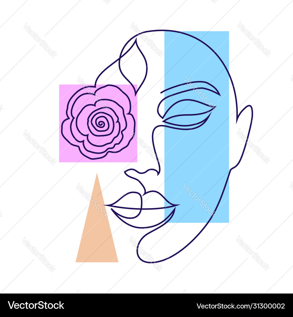 Minimal woman face Minimal woman face Vector Image