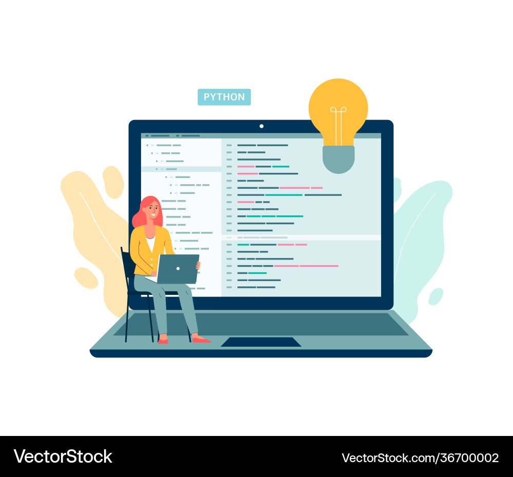 Programmierer Schreibcode auf Computerbildschirm Programmierer Schreibcode auf Computerbildschirm Vektorbild
