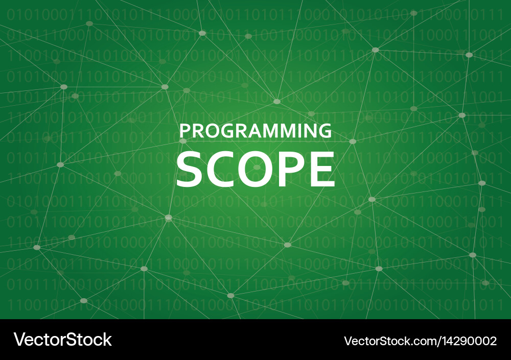 Programming scope concept white text vector image