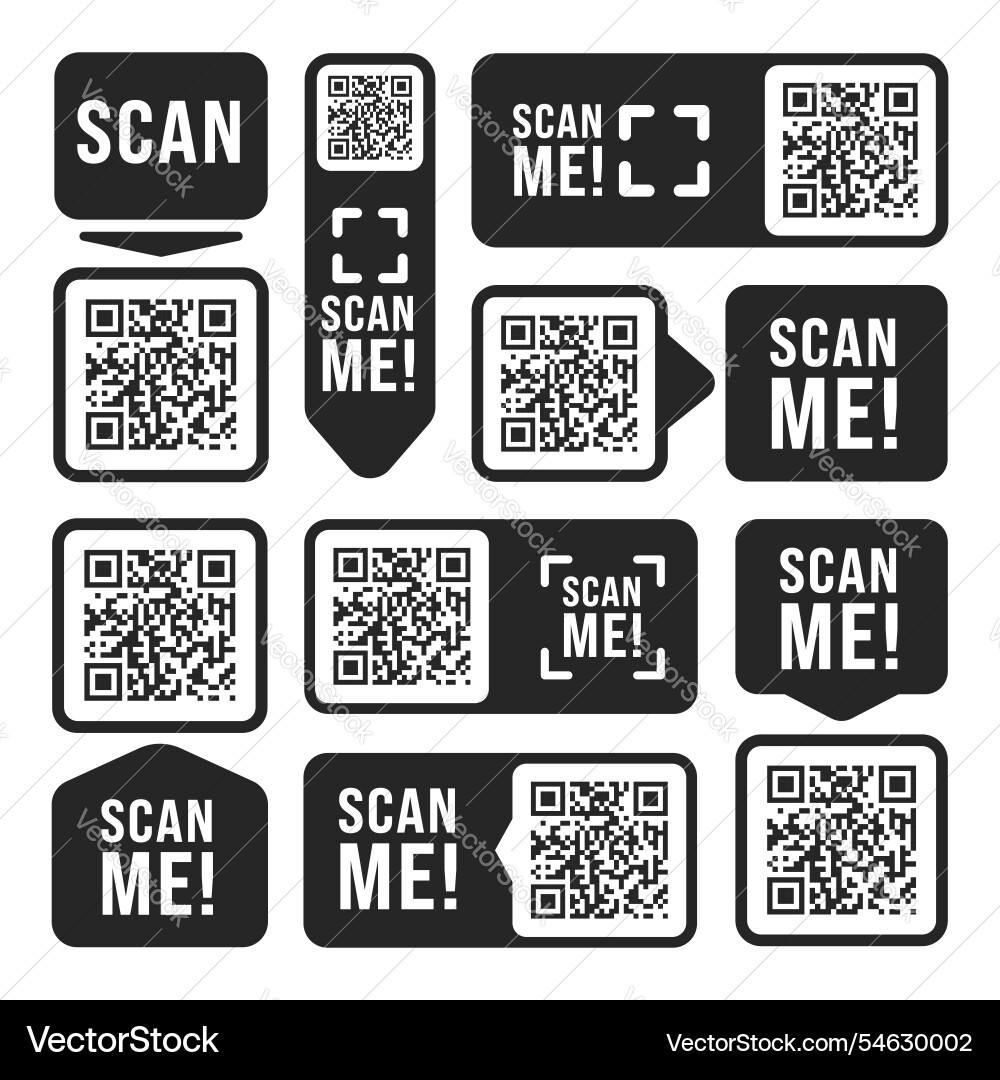 Qr code ready to use isolated on white background vector image