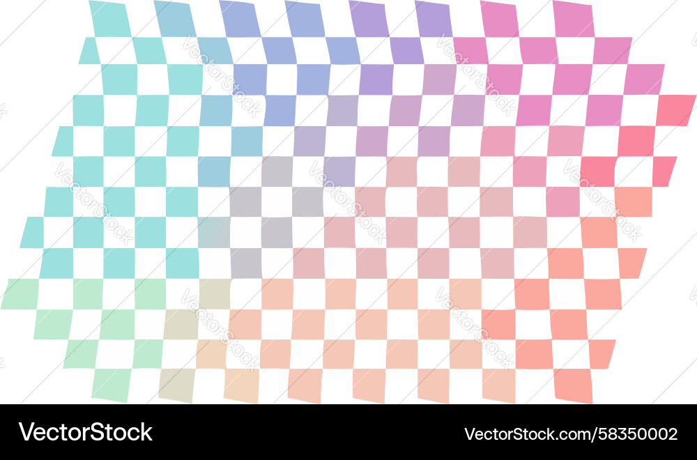 Rainbow Checkerboard Gradient Pattern Vector Image
