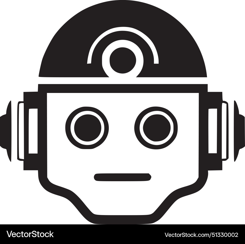Robot - black and white isolated icon Royalty Free Vector