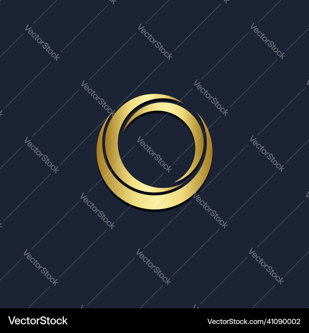 Round vortex circle gold logo Royalty Free Vector Image