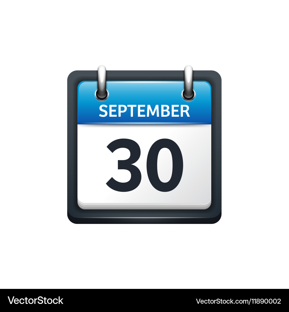 September 30 calendar icon Royalty Free Vector Image
