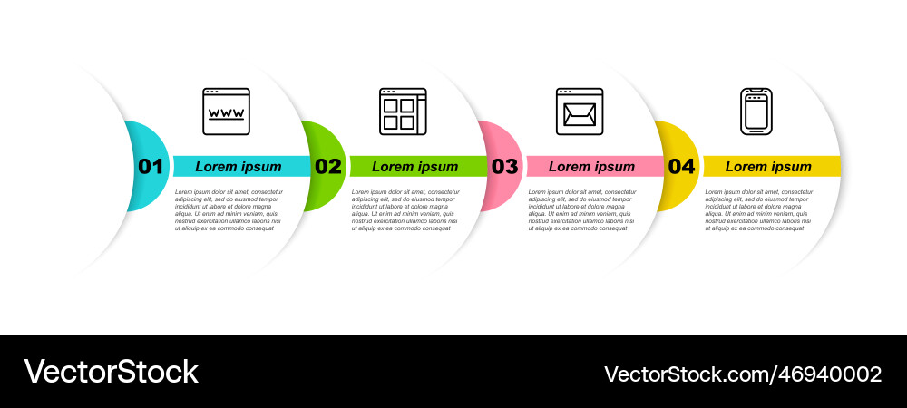 Set line browser window files website and mail Set line browser window files website and mail Vector Image