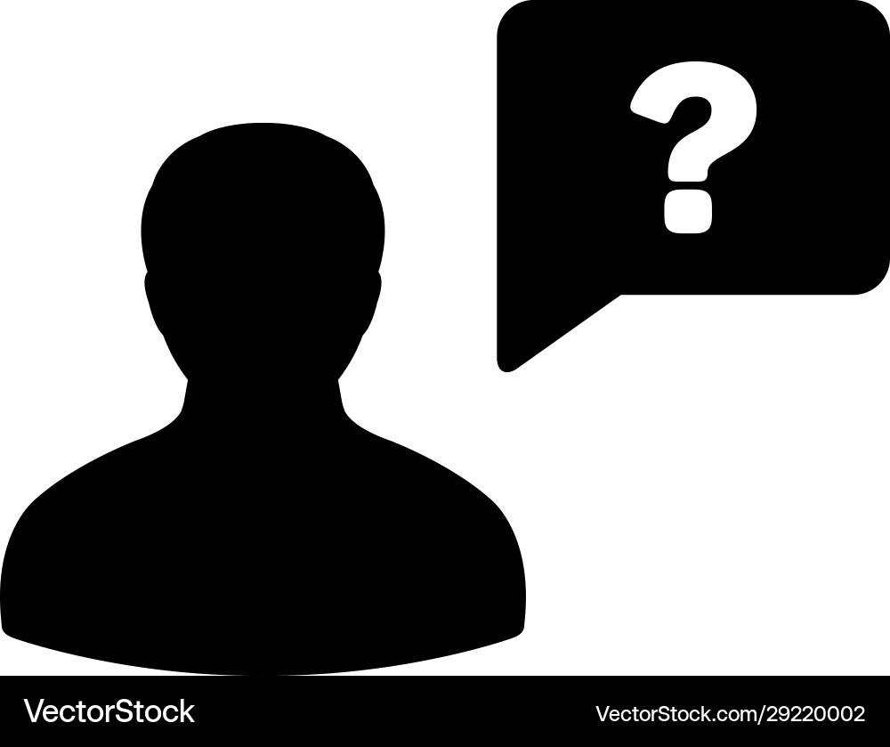 User icon with question mark speech bubble symbol User icon with question mark speech bubble symbol vector image