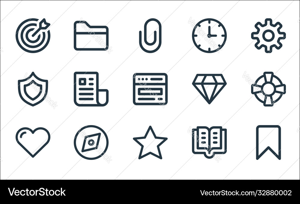 User interface line icons linear set quality User interface line icons linear set quality vector image
