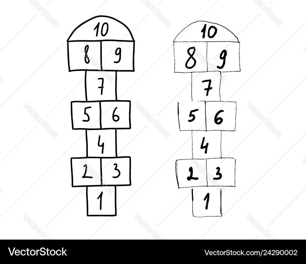 With hopscotch game Royalty Free Vector Image - VectorStock