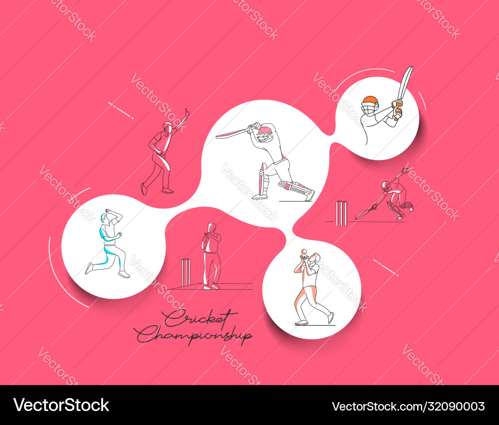 Abstract colorful pattern with batsman and bowler Abstract colorful pattern with batsman and bowler Vector Image