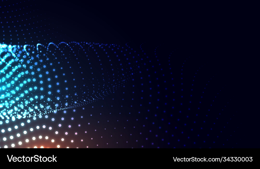 Abstract glowing particles technology background Vector Image