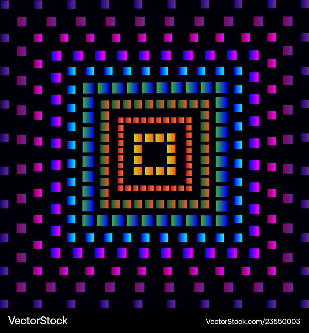 Abstract gradient colorful squares on background vector image
