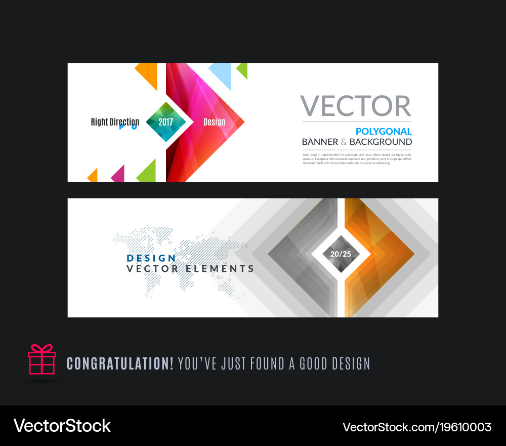 Abstract set of modern horizontal website vector image