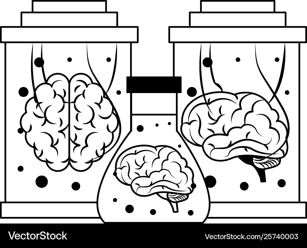 Artificial Intelligence Brain Icons vector image
