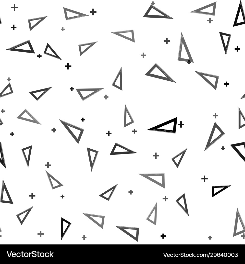 Black triangular ruler icon isolated seamless Black triangular ruler icon isolated seamless vector image