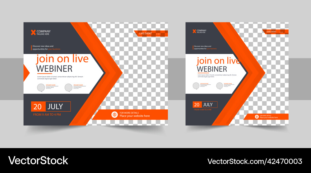 Business conference live webinar banner Business conference live webinar banner vector image