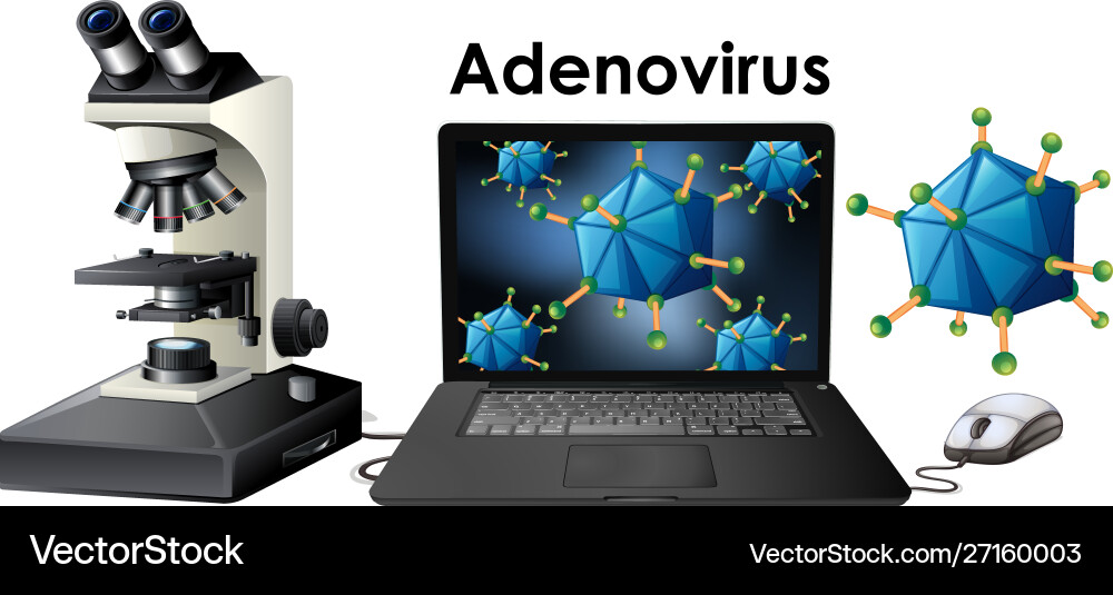 Close up isolated object virus named adenovirus vector image