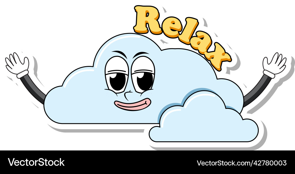 Cloud icon with the text relax Vector Image