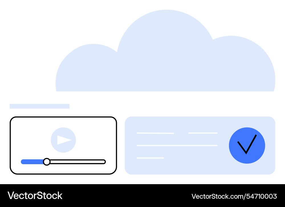 Cloud storage interface with video playback Cloud storage interface with video playback vector image