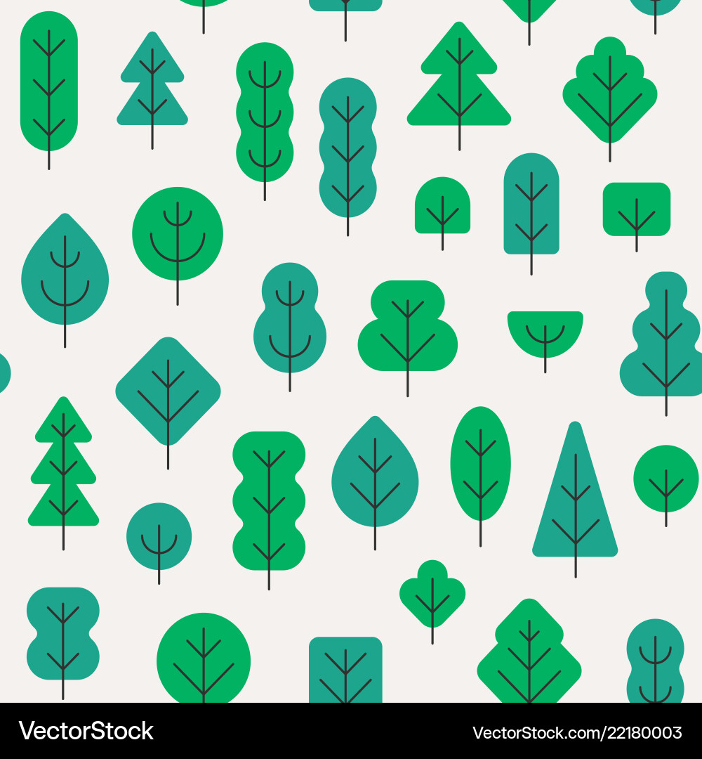 Forest Shape Pattern - White Background vector image