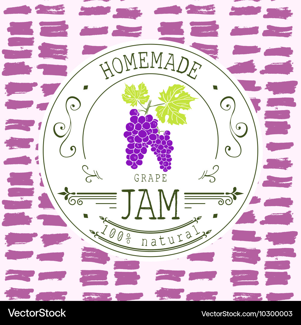 Grape Jam Label Template vector image