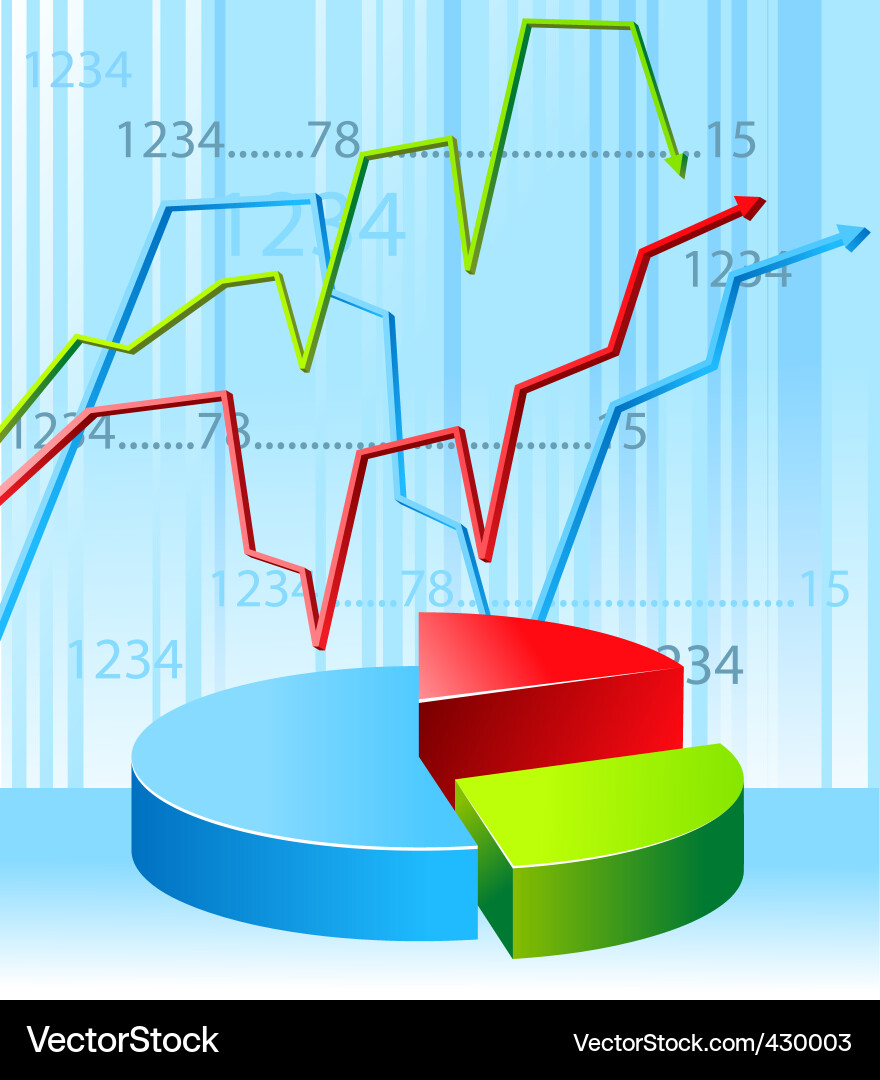 Graph Background with Charts and Numbers Vector Image