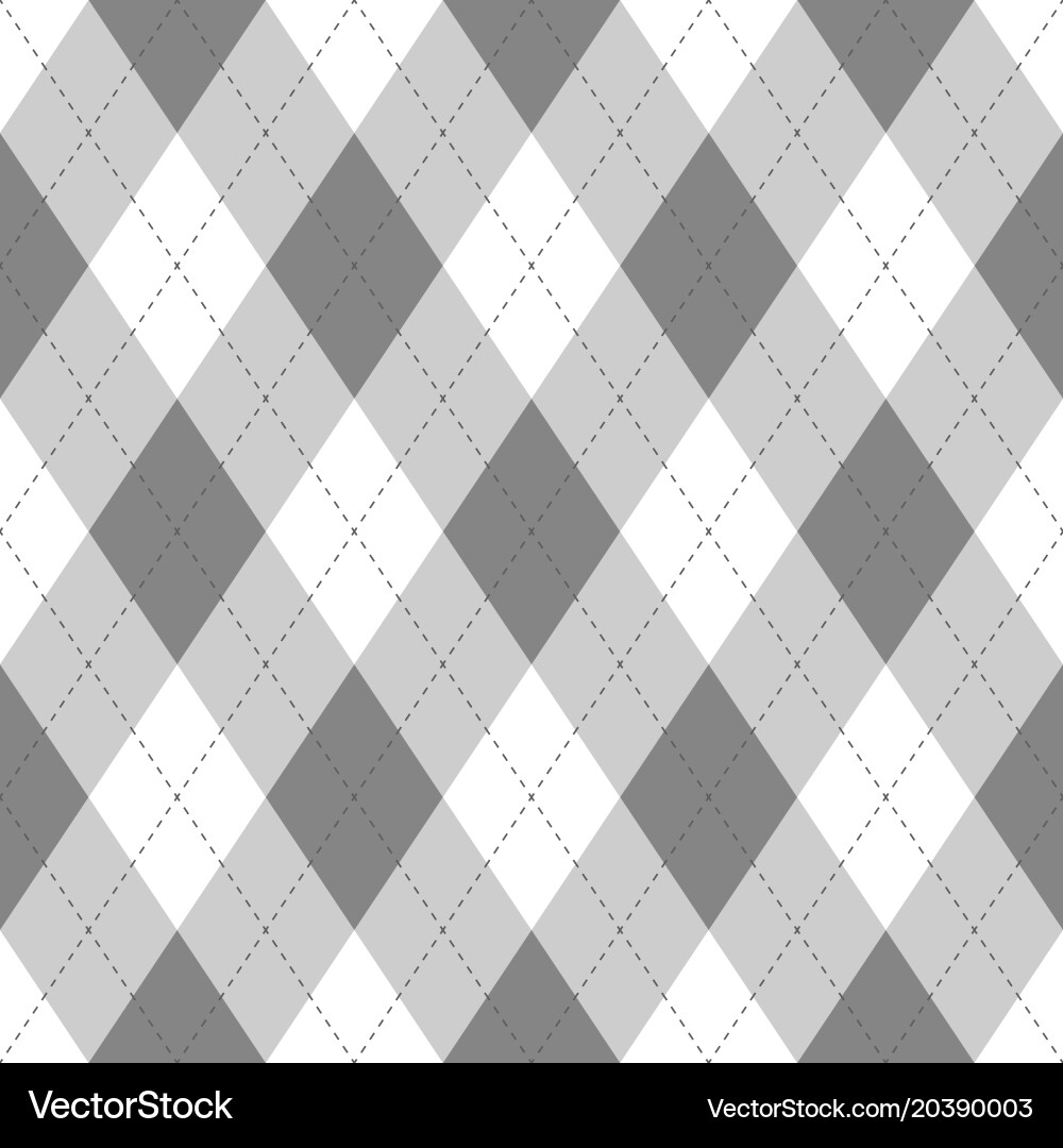 Grey Diamond Argyle Pattern vector image