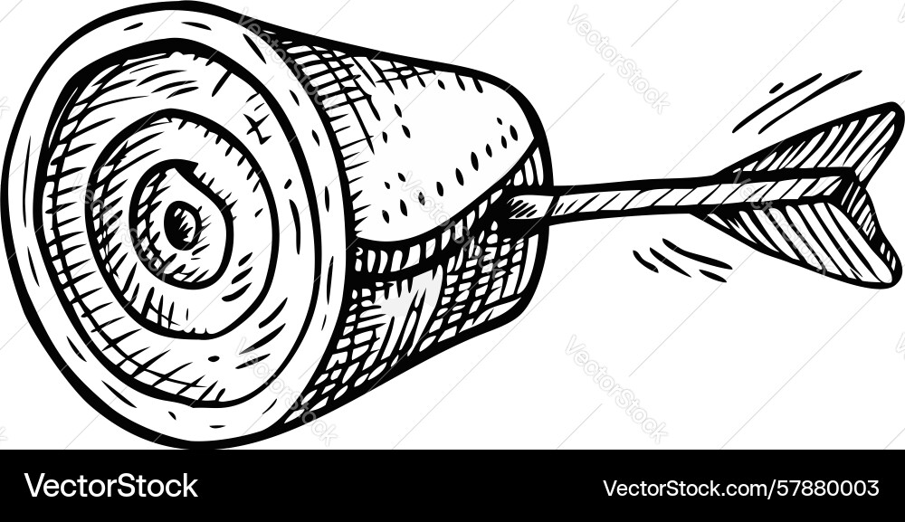 Hand-drawn dart arrow icon for aim and direction Vector Image