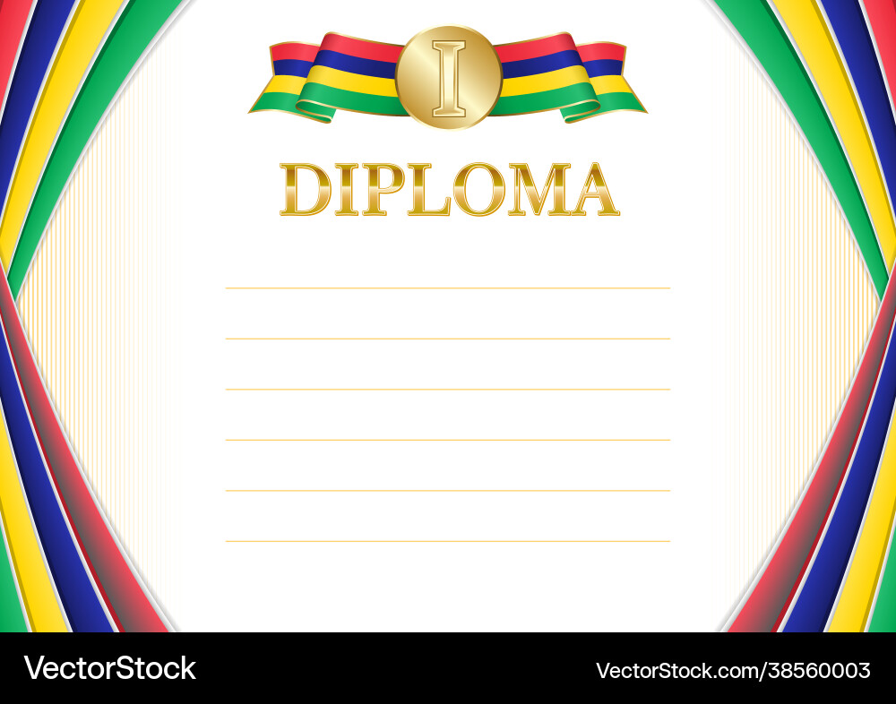 Horizontal frame and border with mauritius flag Horizontal frame and border with mauritius flag vector image