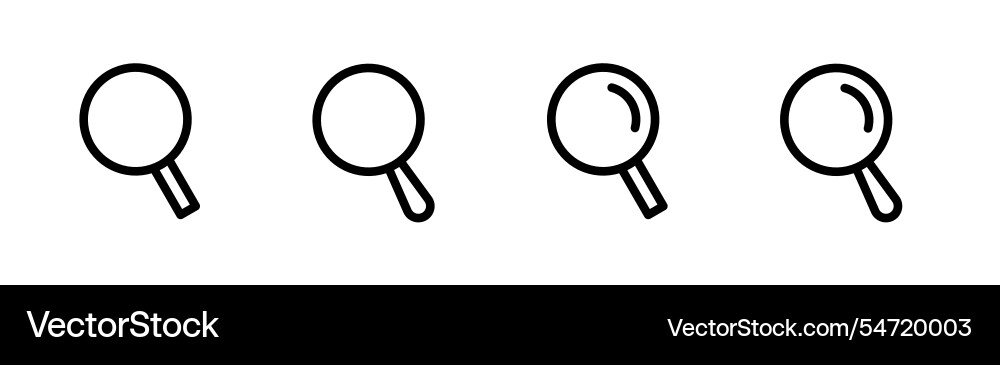 Loupe icon in line search symbol magnifier icons Vector Image