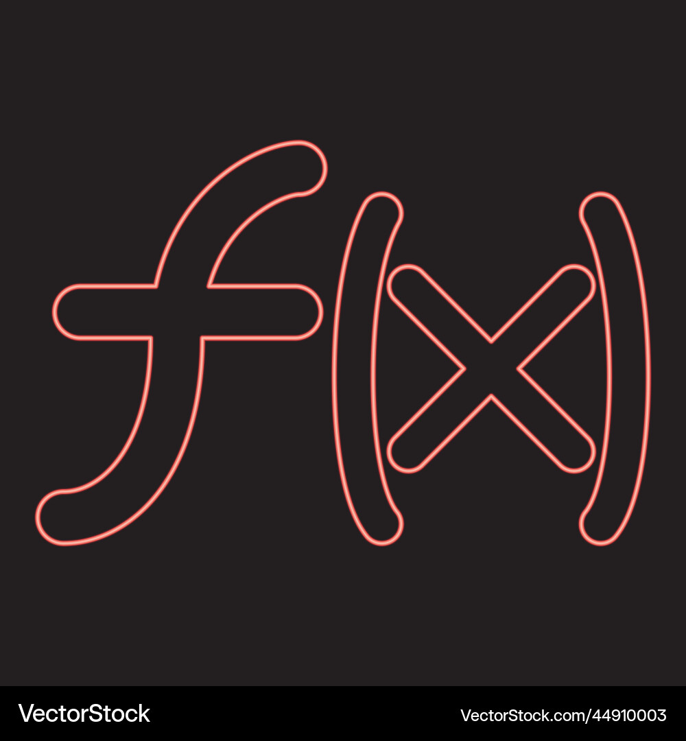 Neon symbol function red color image flat style vector image
