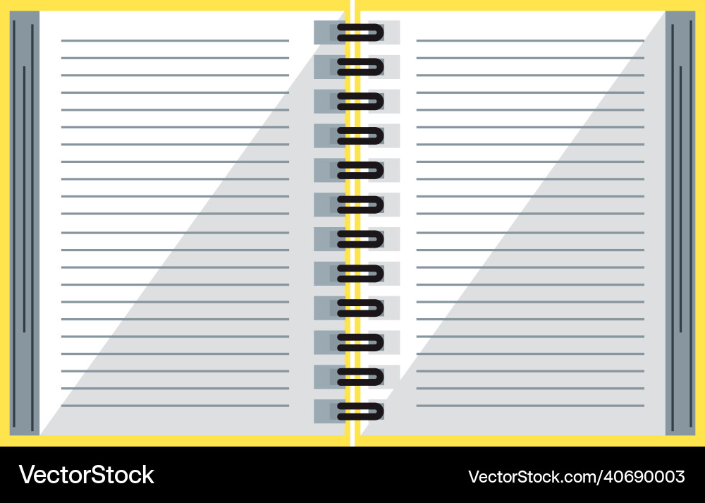 Open notebook lined paper Vector Image